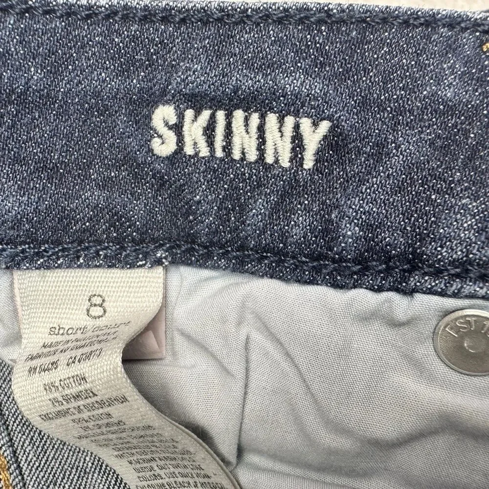 American Eagle Women's Skinny Stretch Short Jeans Dark Wash Blue Size 8
